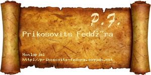 Prikosovits Fedóra névjegykártya